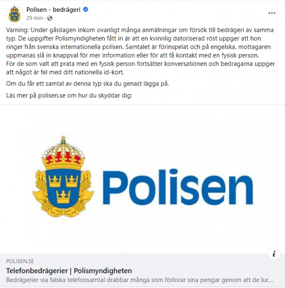 Saxat från FaceBook vid 13-tiden den 22 april 2022.