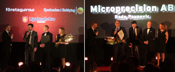 Rade Paunovic och hans företag Microprecision AB vann utmärkelsen &Aring;rets Företag 2015. Priset delas ut av Företagarna Upplands-Bro och Upplands-Bro kommun.