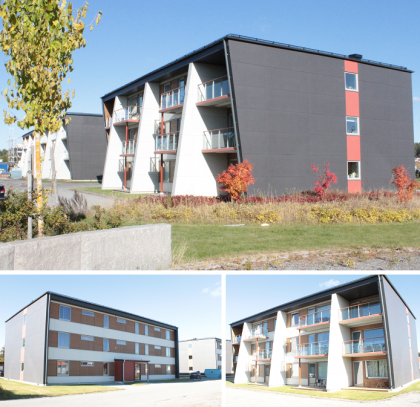 Hyreshusen har producerats av Willa Nordic och LMR Byggnads AB.