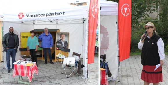 Vänsterpartiet hade fått en valtal-tid på lördagen. Kerstin &Aring;kare berättade om partiets prioriteringar i Upplands-Bro.