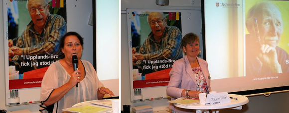 Camilla Janson, kommunstyrelsens ordförande, hälsade alla välkomna till seminariet.<br />Helena &Aring;hman är avdelningschef för utförarenheten i Upplands-Bro kommun.