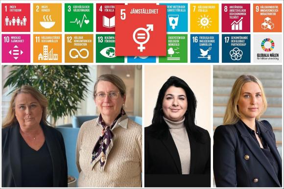 Fyra Upplands-Bro-kvinnor som berättar vad Internationella Kvinnodagen betyder för dem: Camilla Janson, Lisa Edwards, Homa Khosrawi samt Emma Fagerwall.