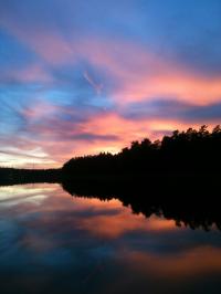 Solnedgång över Lillsjön.